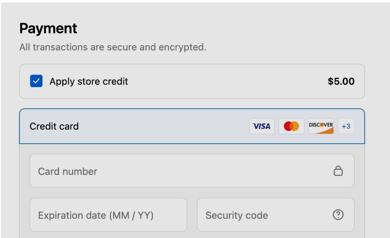 Apply store credit at checkout